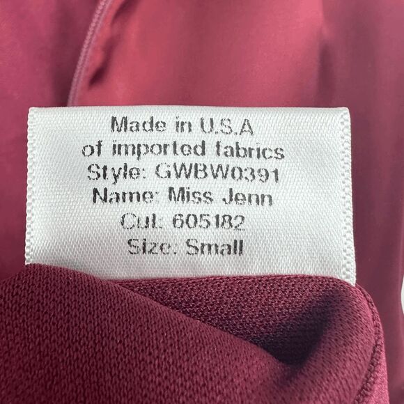 Katie May Miss Jenn Draped Strapless Statement Mini‎ Dress Size Small Bordeaux - Picture 11 of 12